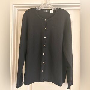 Saks Fifth Avenue Black Cashmere Cardigan